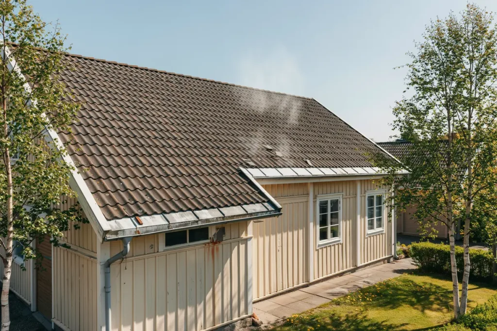 stark junisol och h ga temperaturer s p verkas taket under sommarens f rsta v rmeb ljor