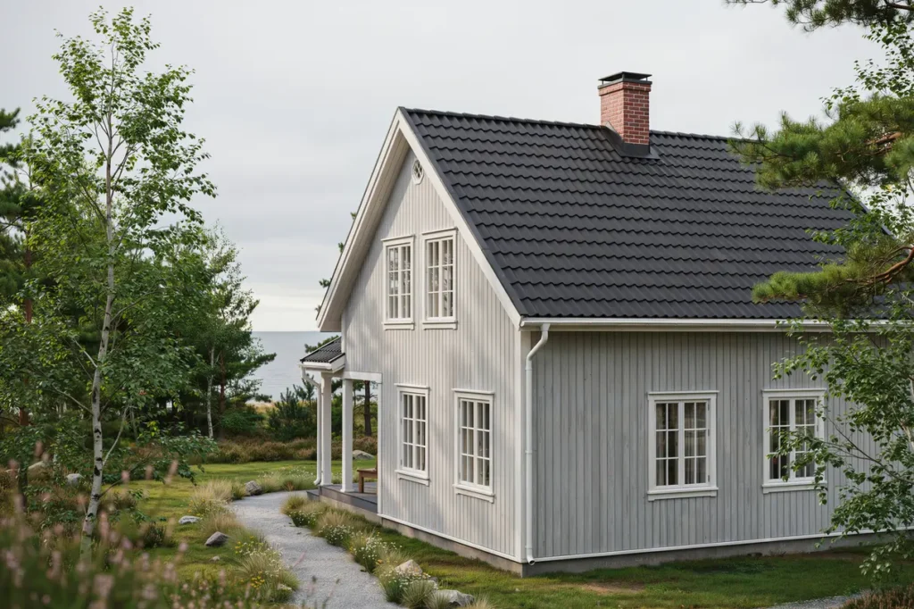 renovering av tegeltak och skorsten p villa i gottsk r